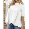 imageCicy Bell Women Summer Babydoll Tops Oversized Short Sleeve Peplum Tunic T Shirt Casual Loose Fit BlouseWhite