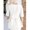 imageCicy Bell Women Summer Babydoll Tops Oversized Short Sleeve Peplum Tunic T Shirt Casual Loose Fit BlouseWhite