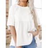 imageCicy Bell Women Summer Babydoll Tops Oversized Short Sleeve Peplum Tunic T Shirt Casual Loose Fit BlouseWhite