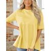 imageCicy Bell Women Summer Babydoll Tops Oversized Short Sleeve Peplum Tunic T Shirt Casual Loose Fit BlouseYellow