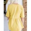 imageCicy Bell Women Summer Babydoll Tops Oversized Short Sleeve Peplum Tunic T Shirt Casual Loose Fit BlouseYellow
