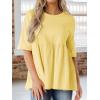 imageCicy Bell Women Summer Babydoll Tops Oversized Short Sleeve Peplum Tunic T Shirt Casual Loose Fit BlouseYellow