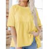 imageCicy Bell Women Summer Babydoll Tops Oversized Short Sleeve Peplum Tunic T Shirt Casual Loose Fit BlouseYellow