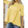 imageCicy Bell Women Summer Babydoll Tops Oversized Short Sleeve Peplum Tunic T Shirt Casual Loose Fit BlouseYellow