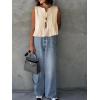 imageCicy Bell Womens Bow Front Tie Tank Tops Pleated Babydoll Top Sleeveless Cute Coquette Shirt Summer OutfitsBeige