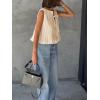 imageCicy Bell Womens Bow Front Tie Tank Tops Pleated Babydoll Top Sleeveless Cute Coquette Shirt Summer OutfitsBeige