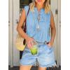 imageCicy Bell Womens Bow Front Tie Tank Tops Pleated Babydoll Top Sleeveless Cute Coquette Shirt Summer OutfitsLight Blue