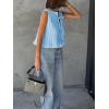 imageCicy Bell Womens Bow Front Tie Tank Tops Pleated Babydoll Top Sleeveless Cute Coquette Shirt Summer OutfitsLight Blue