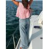 imageCicy Bell Womens Bow Front Tie Tank Tops Pleated Babydoll Top Sleeveless Cute Coquette Shirt Summer OutfitsLight Pink