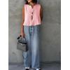 imageCicy Bell Womens Bow Front Tie Tank Tops Pleated Babydoll Top Sleeveless Cute Coquette Shirt Summer OutfitsLight Pink