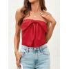 imageCicy Bell Womens Bow Strapless Tube Tops Cropped Summer Cute Fitted Y2K Going Out Bandeau Tank Tops Backless Corset ShirtsRed