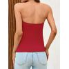 imageCicy Bell Womens Bow Strapless Tube Tops Cropped Summer Cute Fitted Y2K Going Out Bandeau Tank Tops Backless Corset ShirtsRed
