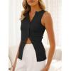 imageCicy Bell Womens Button Down Tank Tops Summer Sleeveless Vest Tops Trendy Ribbed Fitted Going Out ShirtsBlack