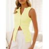 imageCicy Bell Womens Button Down Tank Tops Summer Sleeveless Vest Tops Trendy Ribbed Fitted Going Out ShirtsLight Yellow