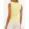 imageCicy Bell Womens Button Down Tank Tops Summer Sleeveless Vest Tops Trendy Ribbed Fitted Going Out ShirtsLight Yellow