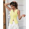 imageCicy Bell Womens Button Down Tank Tops Summer Sleeveless Vest Tops Trendy Ribbed Fitted Going Out ShirtsLight Yellow
