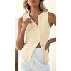 imageCicy Bell Womens Button Down Tank Tops Summer Sleeveless Vest Tops Trendy Ribbed Fitted Going Out ShirtsOffwhite