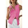 imageCicy Bell Womens Button Down Tank Tops Summer Sleeveless Vest Tops Trendy Ribbed Fitted Going Out ShirtsPink