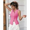 imageCicy Bell Womens Button Down Tank Tops Summer Sleeveless Vest Tops Trendy Ribbed Fitted Going Out ShirtsPink