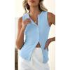 imageCicy Bell Womens Button Down Tank Tops Summer Sleeveless Vest Tops Trendy Ribbed Fitted Going Out ShirtsSky Blue