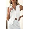 imageCicy Bell Womens Button Down Tank Tops Summer Sleeveless Vest Tops Trendy Ribbed Fitted Going Out ShirtsWhite