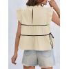 imageCicy Bell Womens Ruffle Babydoll Tank Tops Summer Cotton Peplum Mock Neck Blouses Trendy Casual Pleated Bow ShirtsApricot