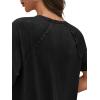 imageCicy Bell Womens Short Sleeve Tunic Tops Summer Crew Neck Side Split T Shirts Casual Loose Fit Basic Tees ShirtsBlack