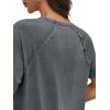 imageCicy Bell Womens Short Sleeve Tunic Tops Summer Crew Neck Side Split T Shirts Casual Loose Fit Basic Tees ShirtsDark Grey