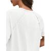imageCicy Bell Womens Short Sleeve Tunic Tops Summer Crew Neck Side Split T Shirts Casual Loose Fit Basic Tees ShirtsWhite
