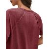 imageCicy Bell Womens Short Sleeve Tunic Tops Summer Crew Neck Side Split T Shirts Casual Loose Fit Basic Tees ShirtsWine Red