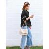 imageCicy Bell Womens Summer Bow Puff Sleeve Blouse Dressy Casual Pleated Cotton Tops Mock Neck Loose Fit ShirtsBlack