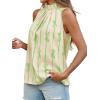imageCicy Bell Womens Summer Halter Tank Tops Cute Bow Print High Neck Sleeveless Shirts Casual Loose Fit Flowy BlouseGreen