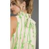 imageCicy Bell Womens Summer Halter Tank Tops Cute Bow Print High Neck Sleeveless Shirts Casual Loose Fit Flowy BlouseGreen