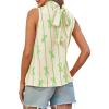 imageCicy Bell Womens Summer Halter Tank Tops Cute Bow Print High Neck Sleeveless Shirts Casual Loose Fit Flowy BlouseGreen