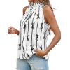 imageCicy Bell Womens Summer Halter Tank Tops Cute Bow Print High Neck Sleeveless Shirts Casual Loose Fit Flowy BlouseWhite