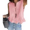 imageCicy Bell Womens Bow Front Tie Tank Tops Pleated Babydoll Top Sleeveless Cute Coquette Shirt Summer OutfitsLight Pink