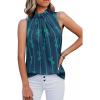 imageCicy Bell Womens Summer Halter Tank Tops Cute Bow Print High Neck Sleeveless Shirts Casual Loose Fit Flowy BlouseDark Navy