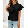 imageCicy Bell Womens Ruffle Sleeve T Shirts Summer Casual Bow Tops Loose Fit Crew Neck TeesBlack