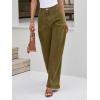imageCicy Bell Womens Wide Leg Jeans High Waisted Stretchy Pleated Baggy Loose Denim Casual Pants with PocketsArmy Green