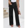 imageCicy Bell Womens Wide Leg Jeans High Waisted Stretchy Pleated Baggy Loose Denim Casual Pants with PocketsBlack