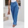 imageCicy Bell Womens Wide Leg Jeans High Waisted Stretchy Pleated Baggy Loose Denim Casual Pants with PocketsBlue