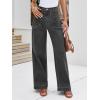 imageCicy Bell Womens Wide Leg Jeans High Waisted Stretchy Pleated Baggy Loose Denim Casual Pants with PocketsGrey