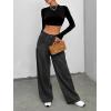 imageCicy Bell Womens Wide Leg Jeans High Waisted Stretchy Pleated Baggy Loose Denim Casual Pants with PocketsGrey