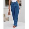 imageCicy Bell Womens Wide Leg Jeans High Waisted Stretchy Pleated Baggy Loose Denim Casual Pants with PocketsJean Blue