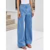 imageCicy Bell Womens Wide Leg Jeans High Waisted Stretchy Pleated Baggy Loose Denim Casual Pants with PocketsLight Blue