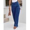 imageCicy Bell Womens Wide Leg Jeans High Waisted Stretchy Pleated Baggy Loose Denim Casual Pants with PocketsNavy
