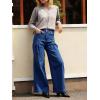 imageCicy Bell Womens Wide Leg Jeans High Waisted Stretchy Pleated Baggy Loose Denim Casual Pants with PocketsNavy