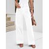 imageCicy Bell Womens Wide Leg Jeans High Waisted Stretchy Pleated Baggy Loose Denim Casual Pants with PocketsWhite