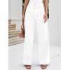 imageCicy Bell Womens Wide Leg Jeans High Waisted Stretchy Pleated Baggy Loose Denim Casual Pants with PocketsWhite