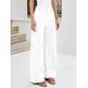 imageCicy Bell Womens Wide Leg Jeans High Waisted Stretchy Pleated Baggy Loose Denim Casual Pants with PocketsWhite